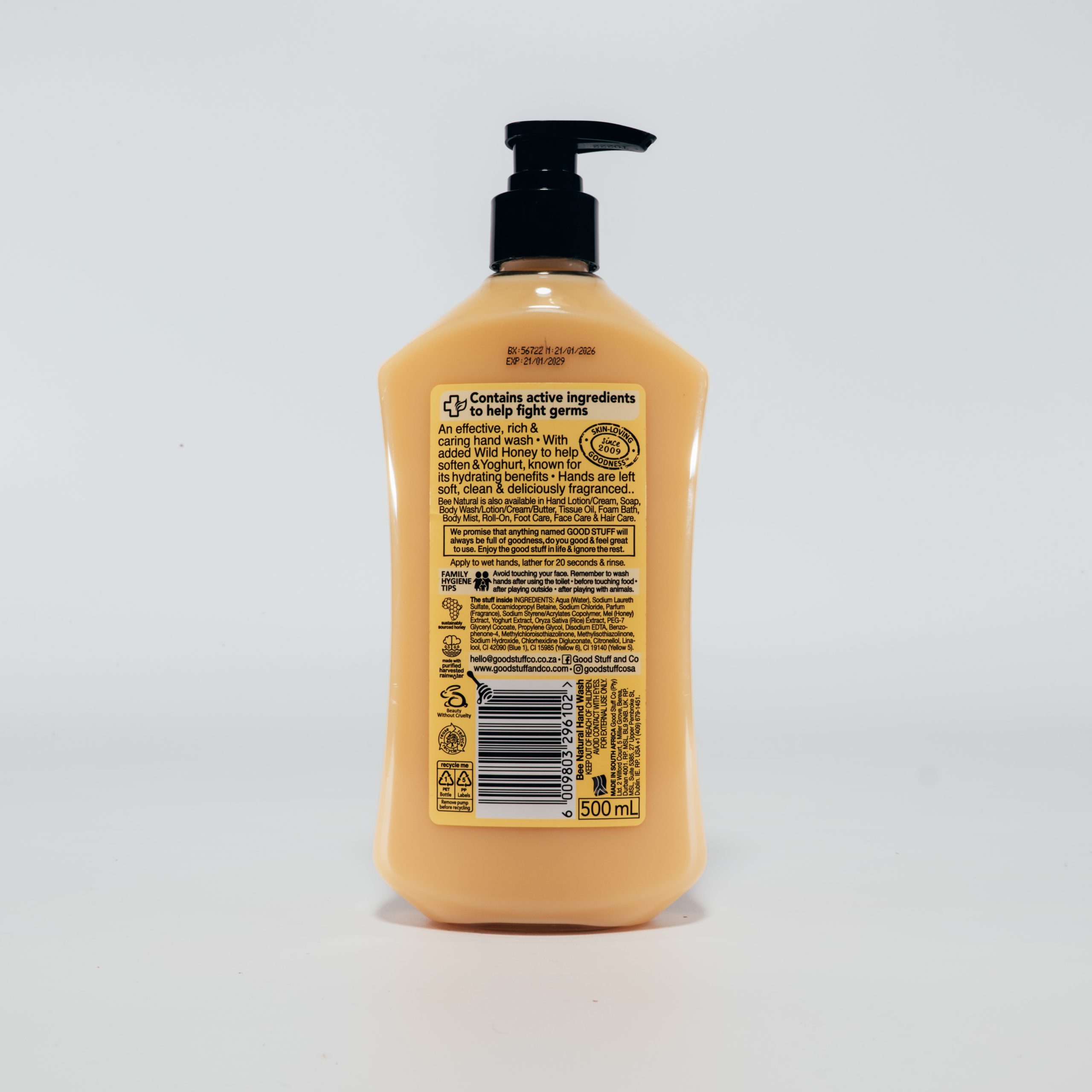 Good Stuff Bee Natural Hand Wash 500ml - Image 2